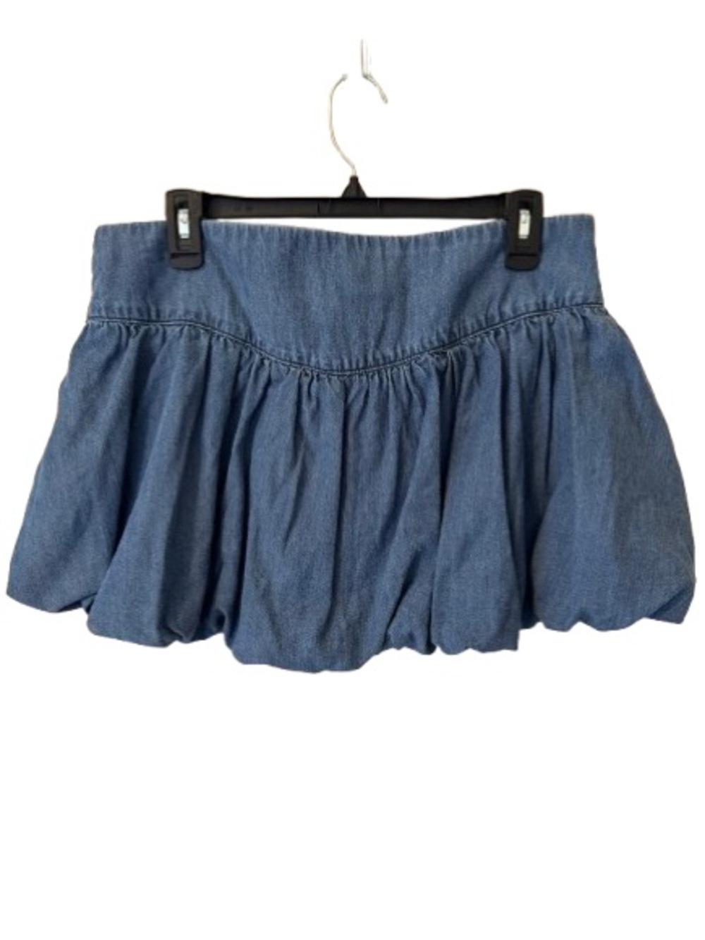 American Eagle Denim Bubble Mini Skort Button Side - Blue Size 8 - Picture 2 of 10